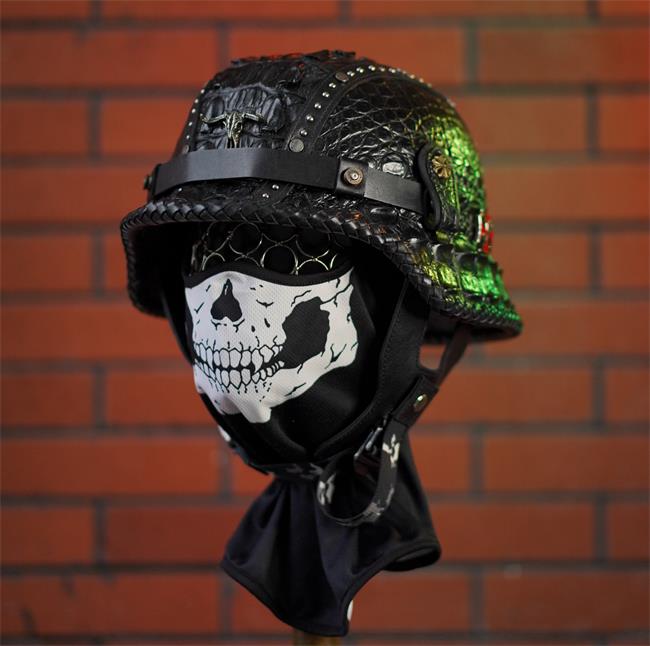 decorative-OpenFace-helmet-Crocodile-Leather