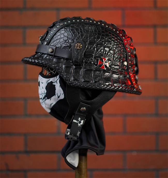 decorative-OpenFace-helmet-Crocodile-Leather