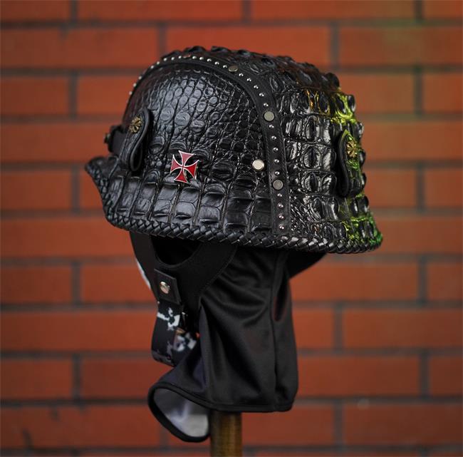 decorative-OpenFace-helmet-Crocodile-Leather
