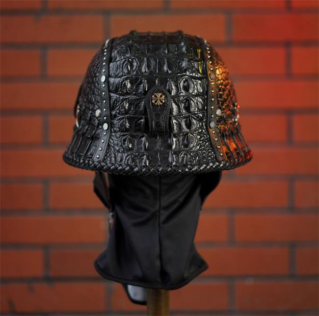 decorative-OpenFace-helmet-Crocodile-Leather