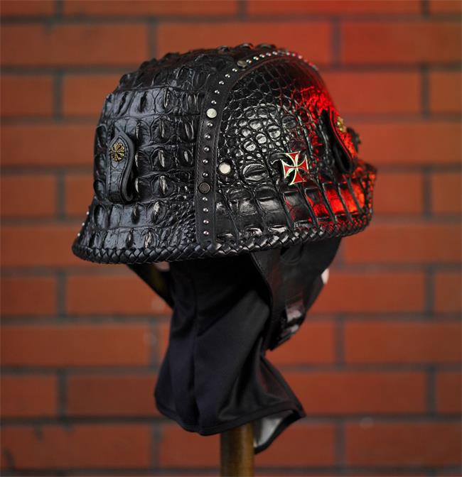 decorative-OpenFace-helmet-Crocodile-Leather