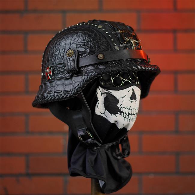 decorative-OpenFace-helmet-Crocodile-Leather