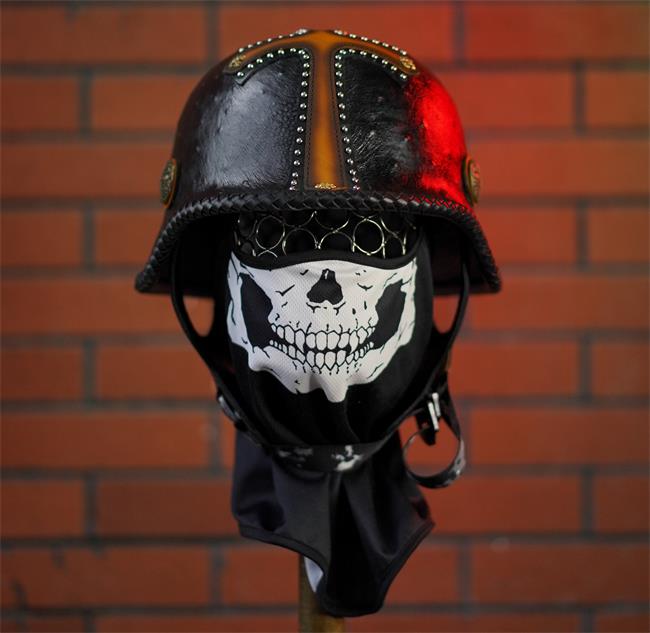 decorative-OpenFace-helmet-Cowhide-Leather
