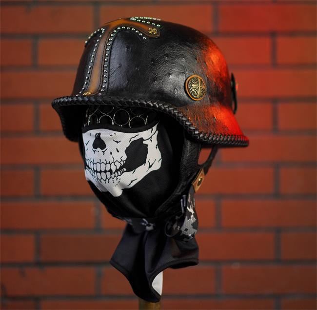 decorative-OpenFace-helmet-Cowhide-Leather