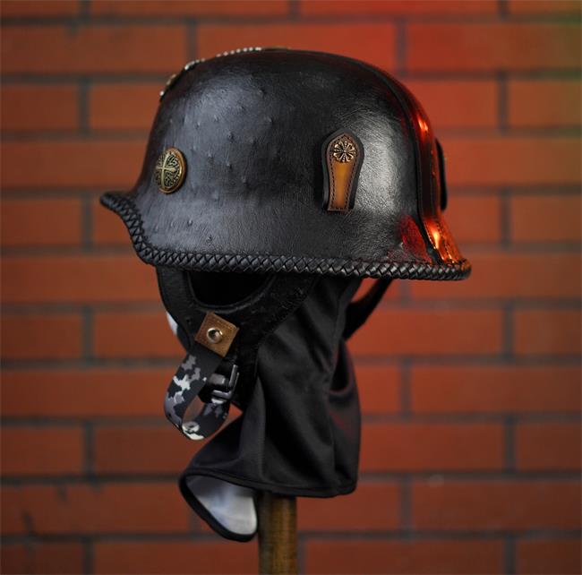 decorative-OpenFace-helmet-Cowhide-Leather