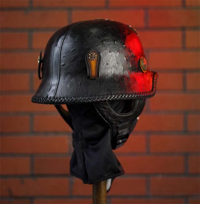 decorative-OpenFace-helmet-Cowhide-Leather