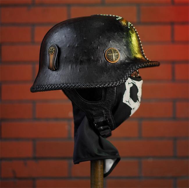 decorative-OpenFace-helmet-Cowhide-Leather