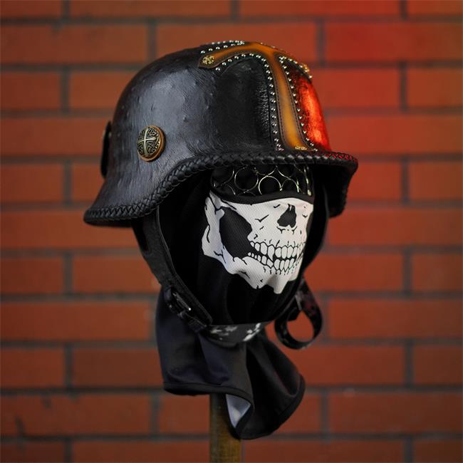 decorative-OpenFace-helmet-Cowhide-Leather