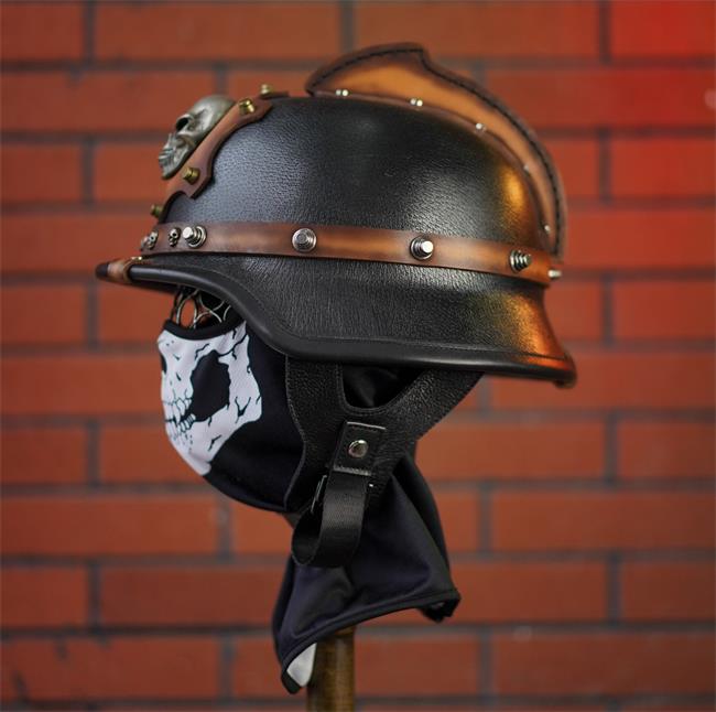 decorative-OpenFace-helmet-Cowhide-Leather