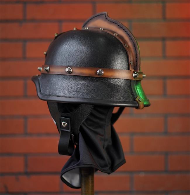decorative-OpenFace-helmet-Cowhide-Leather