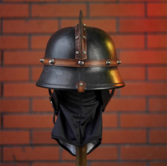decorative-OpenFace-helmet-Cowhide-Leather