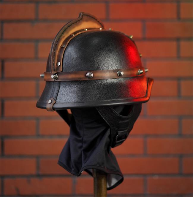decorative-OpenFace-helmet-Cowhide-Leather