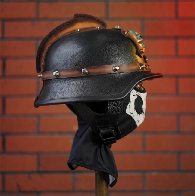 decorative-OpenFace-helmet-Cowhide-Leather