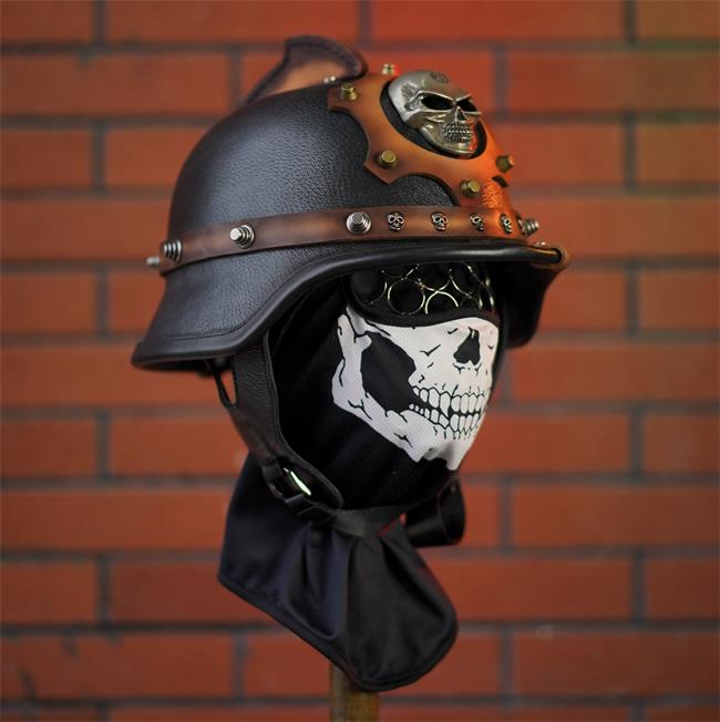 decorative-OpenFace-helmet-Cowhide-Leather