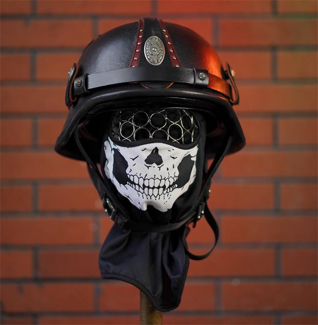 decorative-OpenFace-helmet-Cowhide-Leather