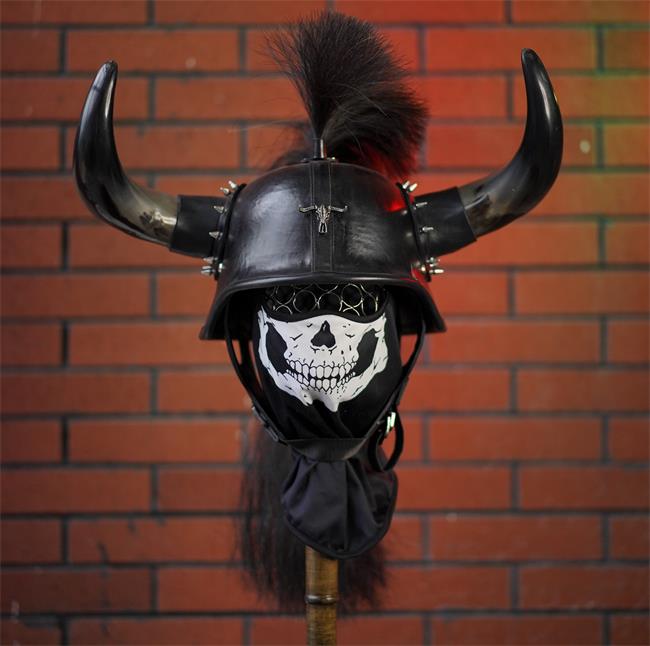 decorative-OpenFace-helmet-Cowhide-Leather