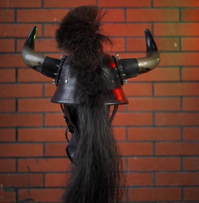 decorative-OpenFace-helmet-Cowhide-Leather