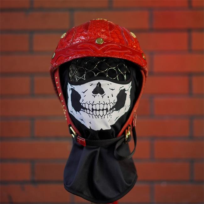 decorative-Half-helmet-Python-Leather