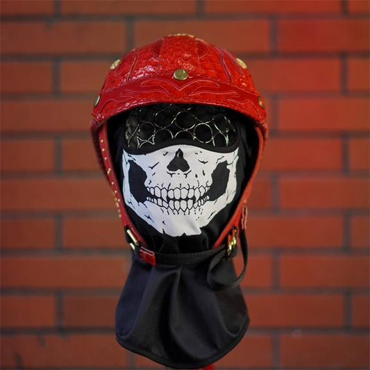 decorative-Half-helmet-Python-Leather