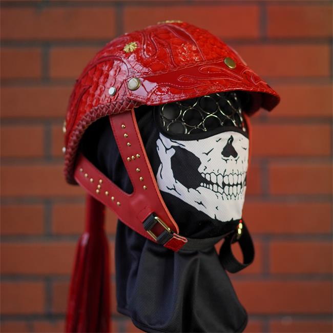 decorative-Half-helmet-Python-Leather