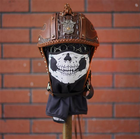 decorative-Half-helmet-Crocodile-Leather