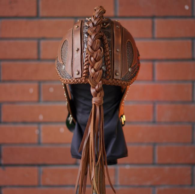 decorative-Half-helmet-Crocodile-Leather