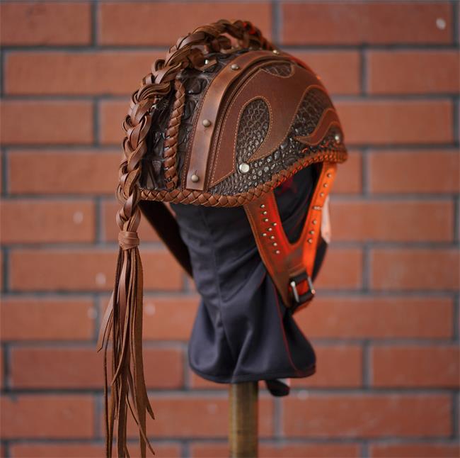 decorative-Half-helmet-Crocodile-Leather