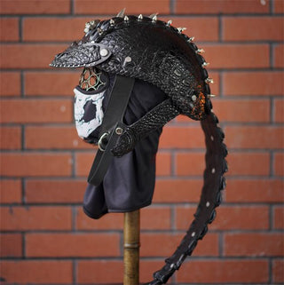 decorative-Half-helmet-Crocodile-Leather