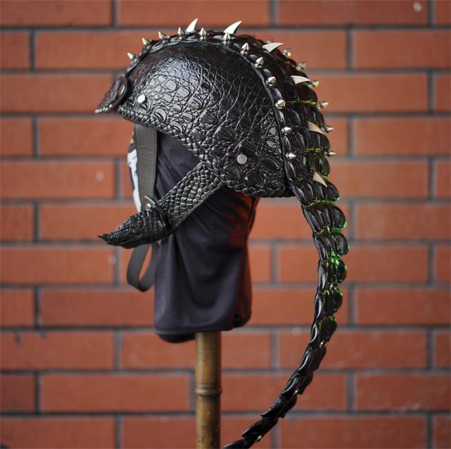 decorative-Half-helmet-Crocodile-Leather