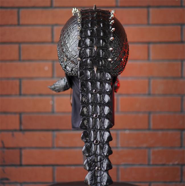 decorative-Half-helmet-Crocodile-Leather