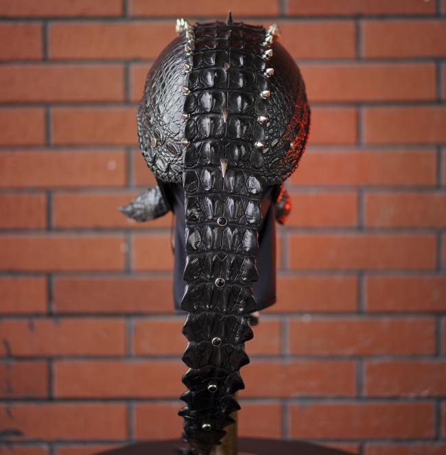 decorative-Half-helmet-Crocodile-Leather