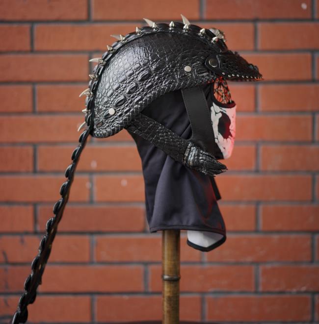 decorative-Half-helmet-Crocodile-Leather
