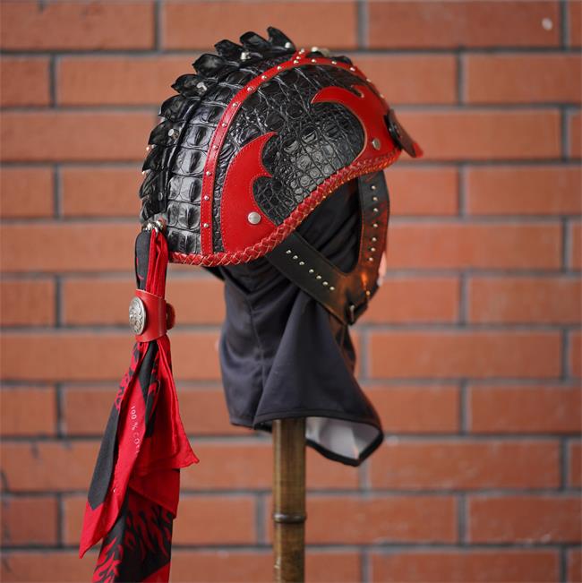 decorative-Half-helmet-Crocodile-Leather