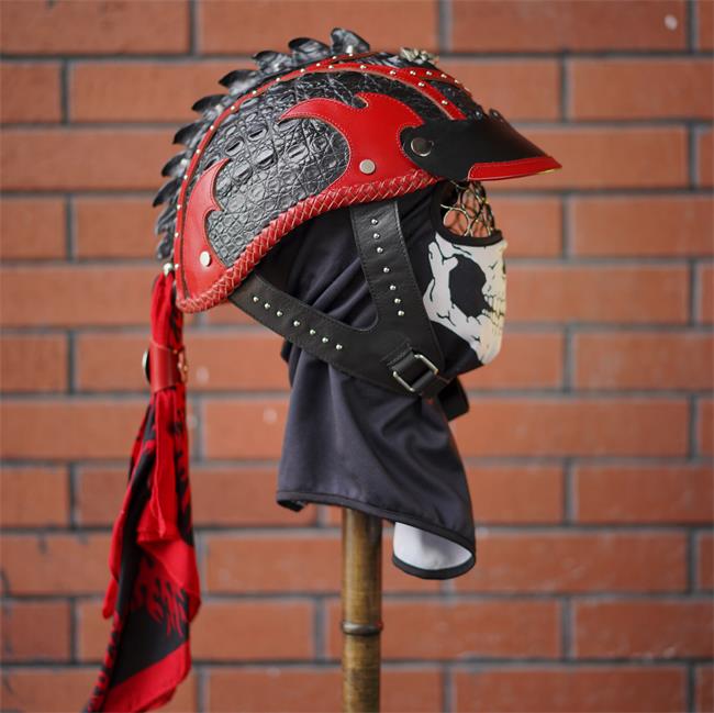 decorative-Half-helmet-Crocodile-Leather
