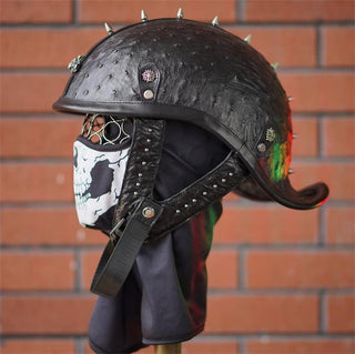 decorative-Half-helmet-Artificial-Breeding-Ostrich-Leather