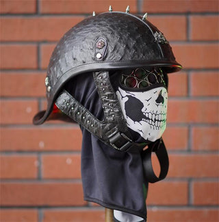 pure handmade decorative Half helmet ARTIFICIAL BREEDING OSTRICH LEATHER R36-L12 pure handmade decorative Half helmet ARTIFICIAL BREEDING OSTRICH LEATHER R36-L12