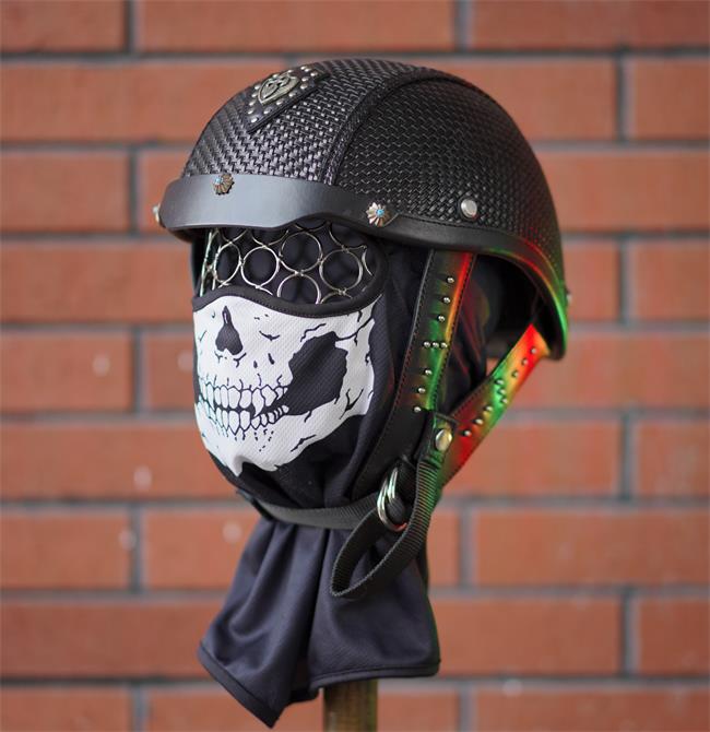  decorative-Half-helmet-Cowhide-Leather