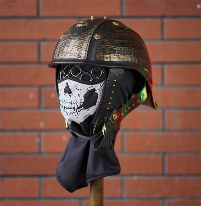 decorative-Half-helmet-Cowhide-Leather
