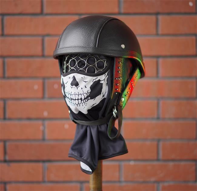 R36-L17 Cowhide Leather Half Helmet