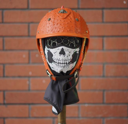 decorative-Half-helmet-Ostrich-Leather