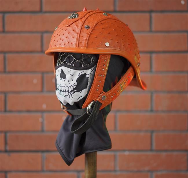 decorative-Half-helmet-Ostrich-Leather