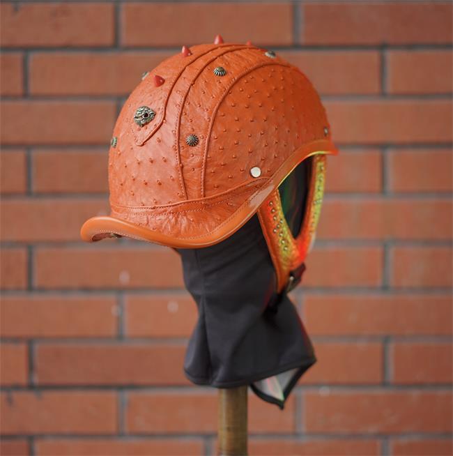 decorative-Half-helmet-Ostrich-Leather