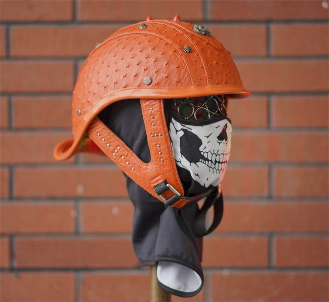 decorative-Half-helmet-Ostrich-Leather