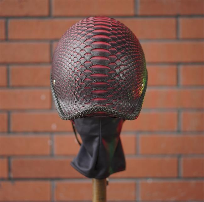 decorative-half-helmet-python-leather