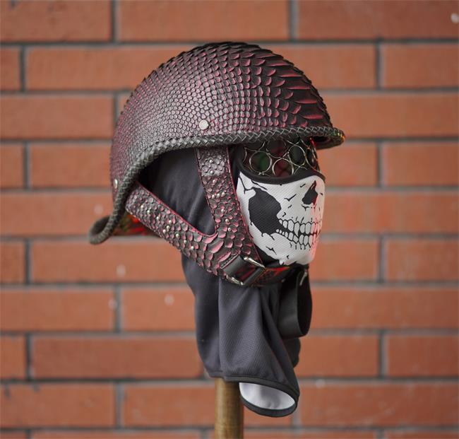 decorative-half-helmet-python-leather