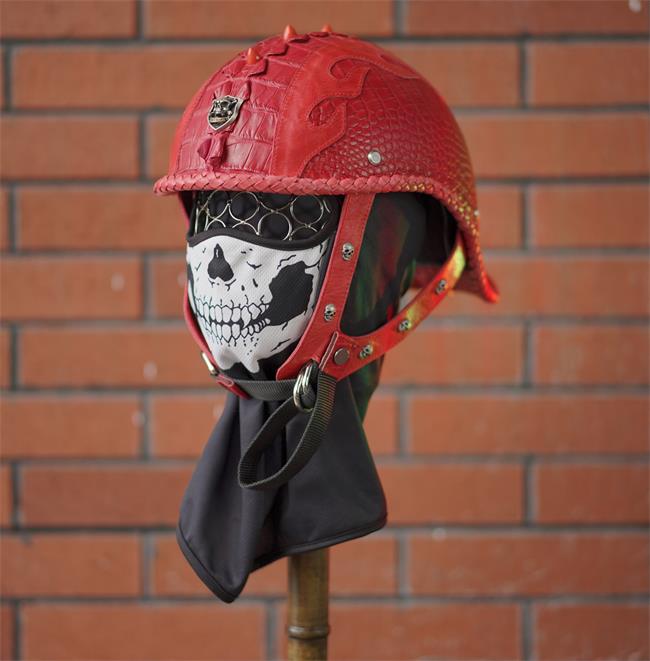 decorative-half-helmet-crocodile-leather