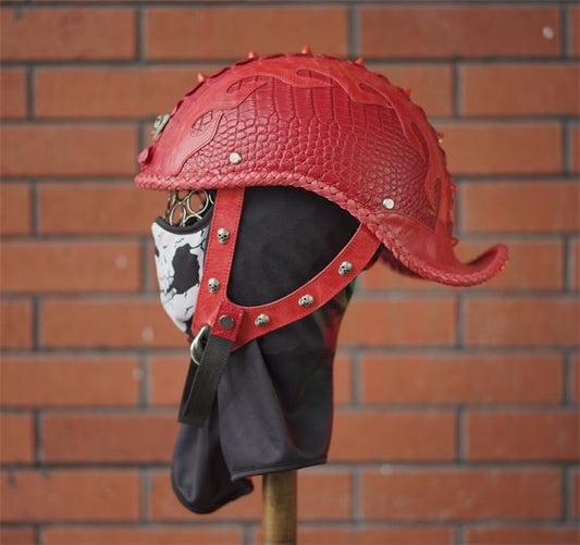 decorative-half-helmet-crocodile-leather