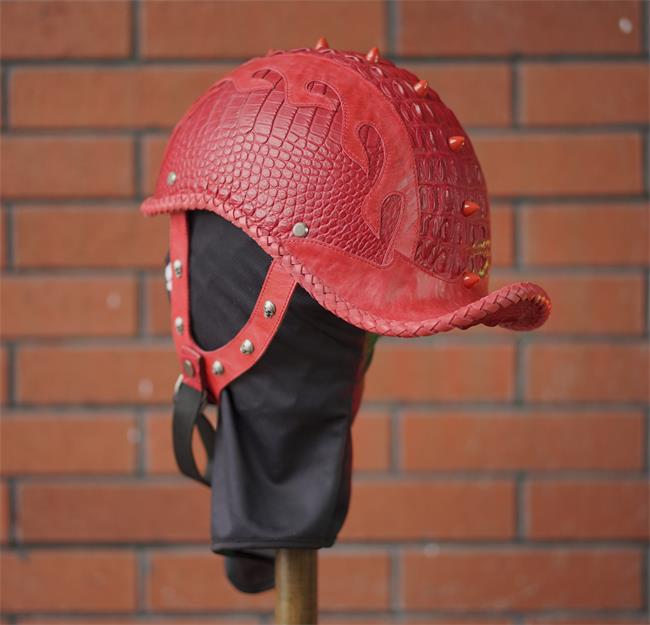 decorative-half-helmet-crocodile-leather