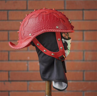 decorative motorcycle helmets pure handmade decorative Half helmet Crocodile Leather R52-L05