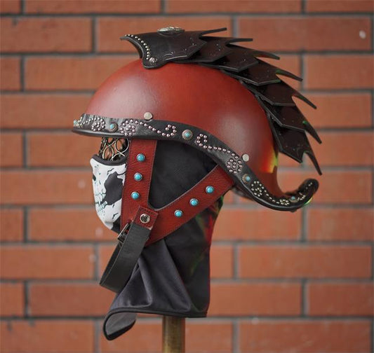 pure handmade decarative Half helmet Cowhide Leather R52-L06